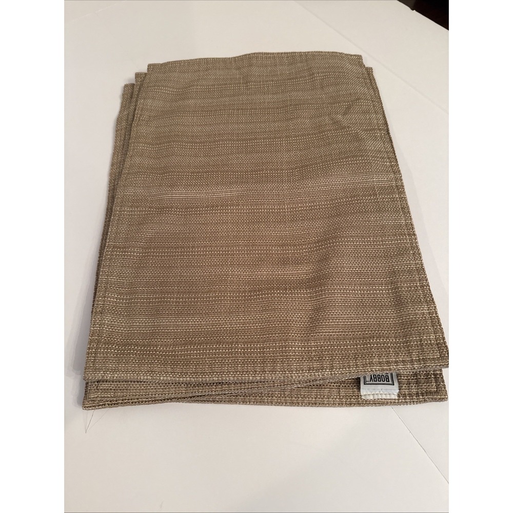 Bobby Flay Kitchen Placemats Tan Textured Woven Cotton Blend Set of 4